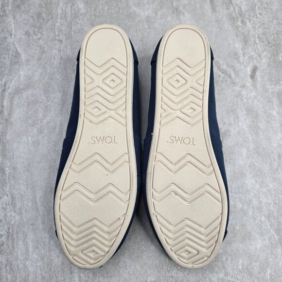 Toms Alpargata Slip On Shoes Canvas Navy Blue Minimalist Comfort Flats Size 9.5 - Picture 8 of 11